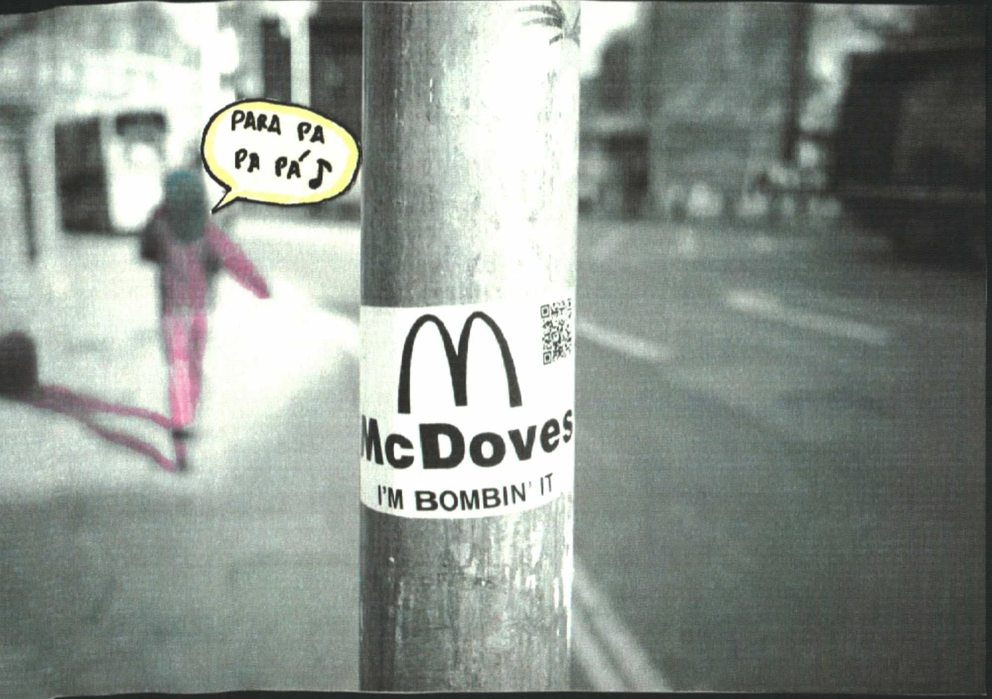 Collage con alusión a una marca de hamburgueserías