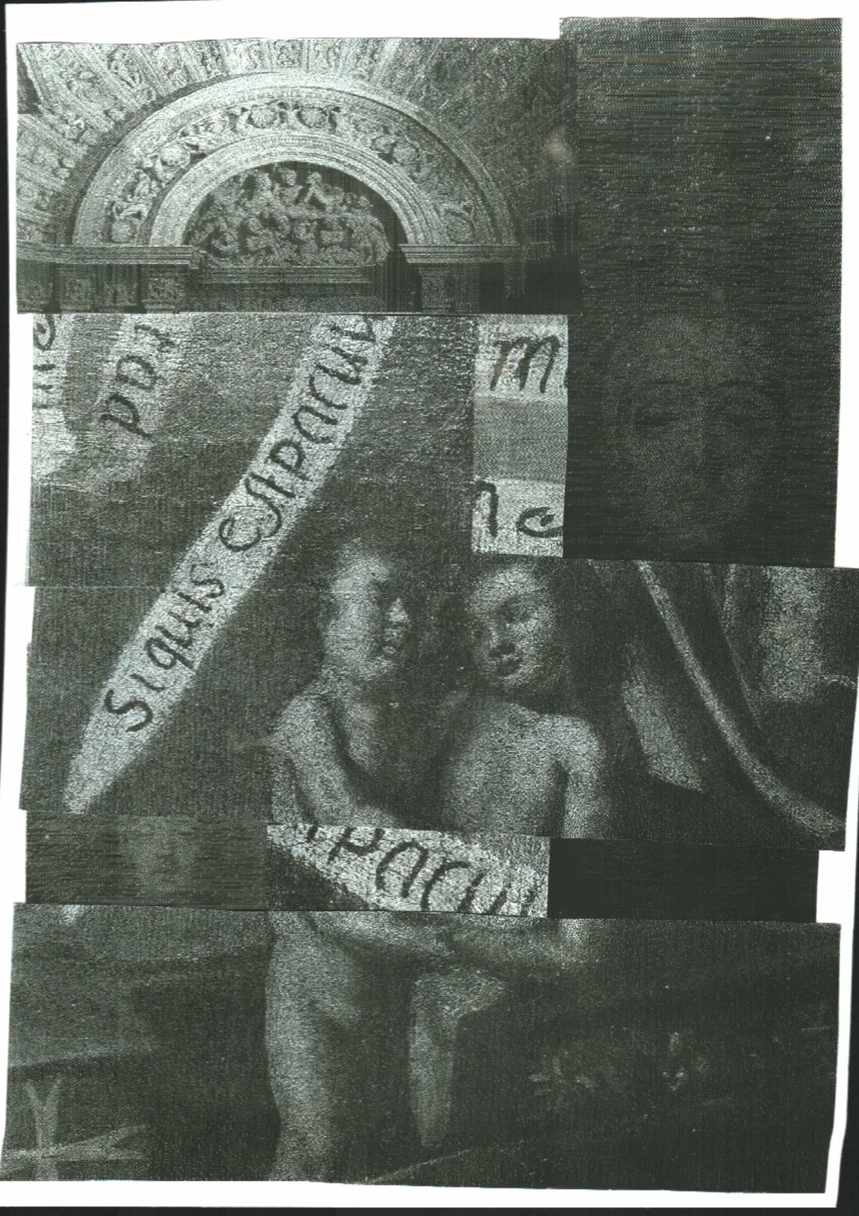 Collage fragmentario con imágenes de cuadros de la catedral de murcia