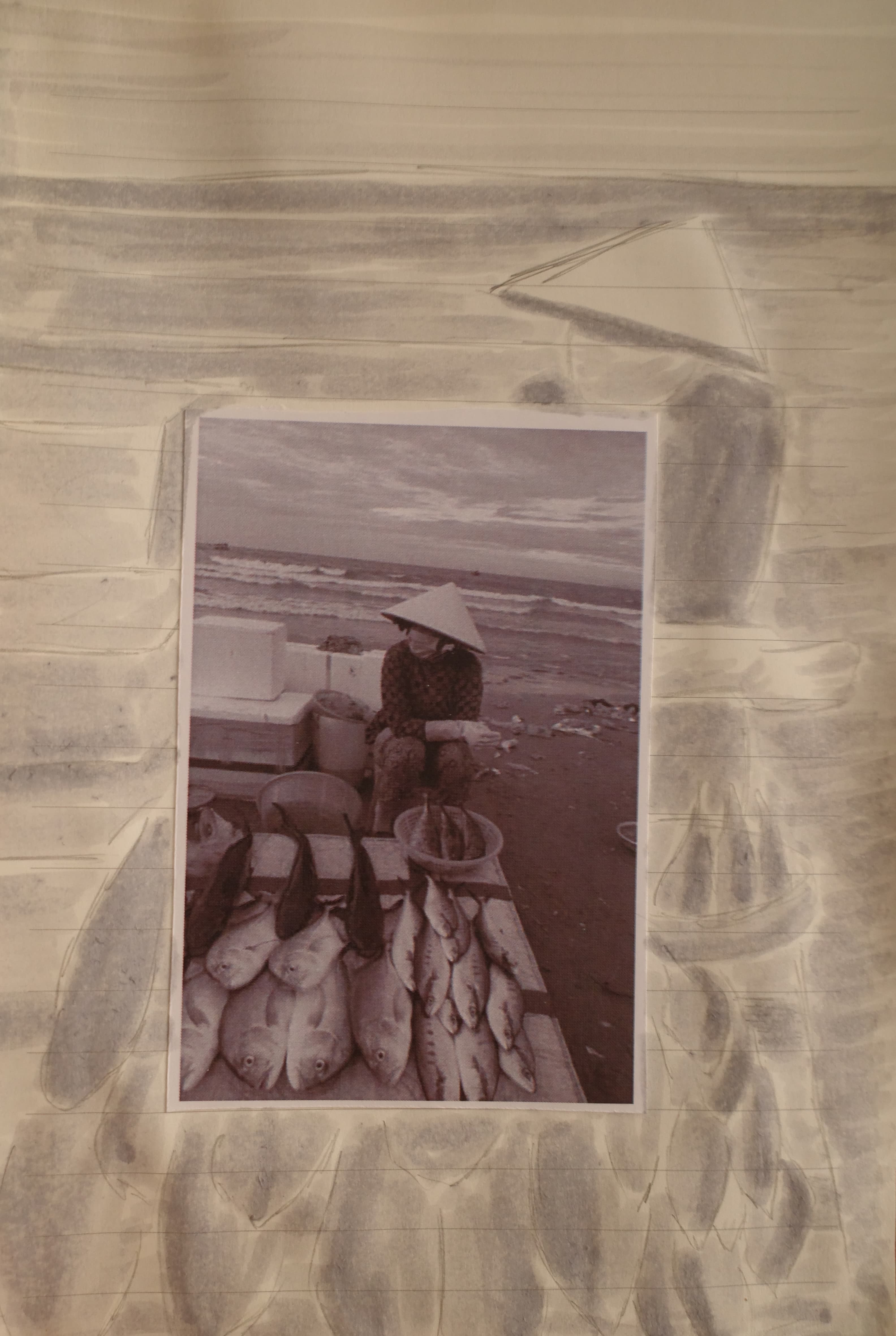 Retrato de una pescadera en Vietnam