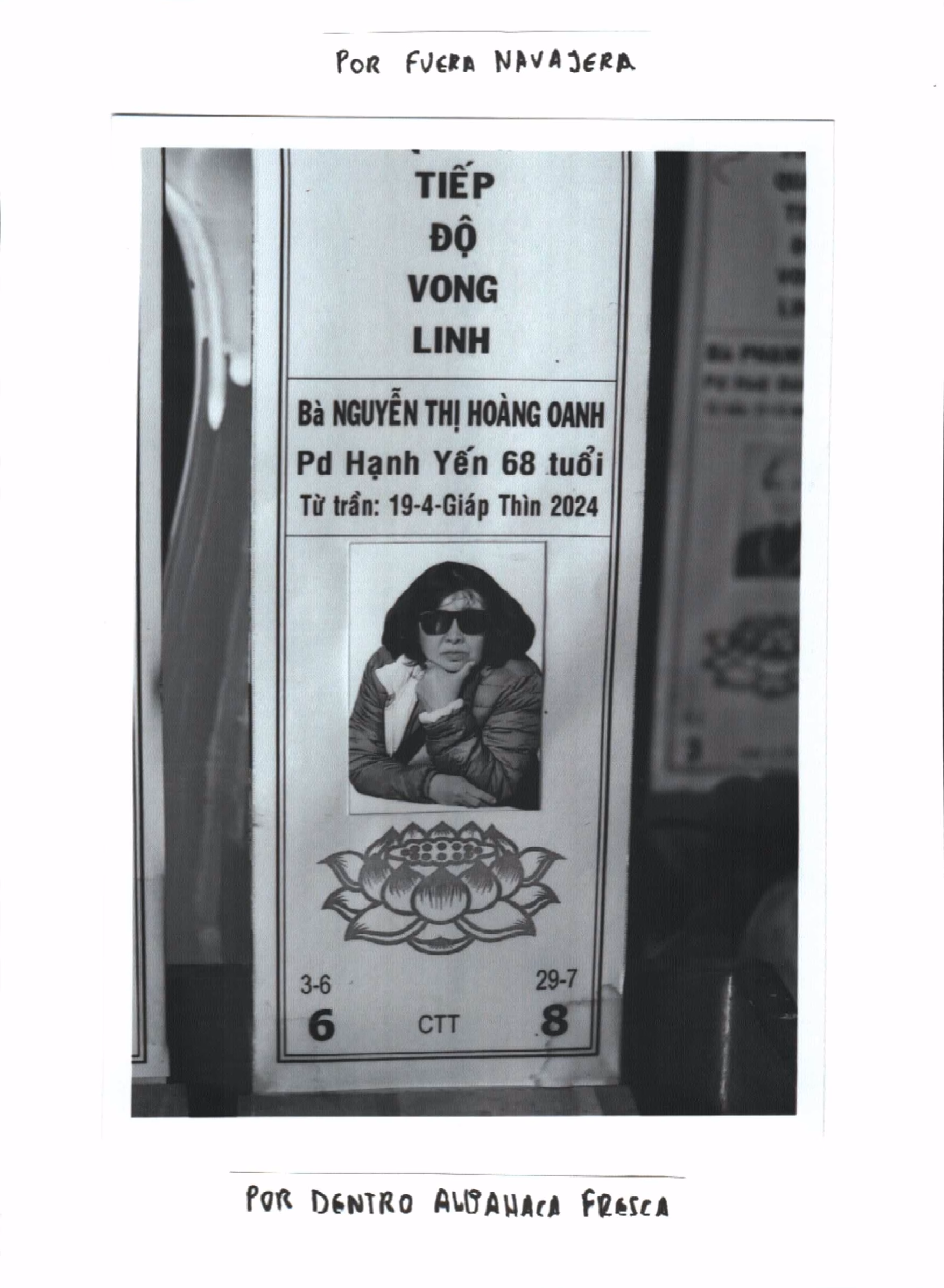 Memorial en una pagoda en Ho chi minh muestra a una mujer en gafas de sol chulísima