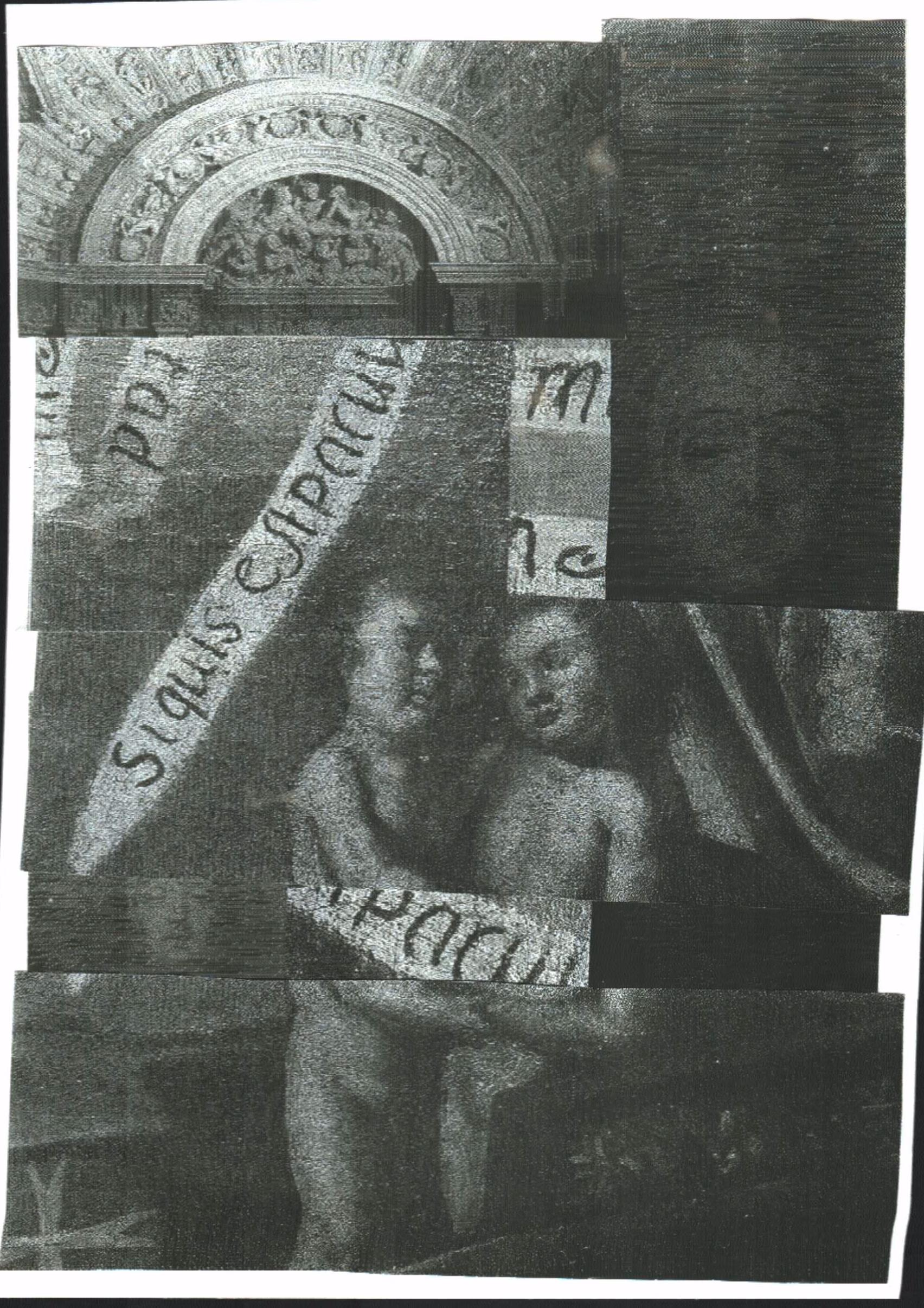 Collage fragmentario con imágenes de cuadros de la catedral de murcia